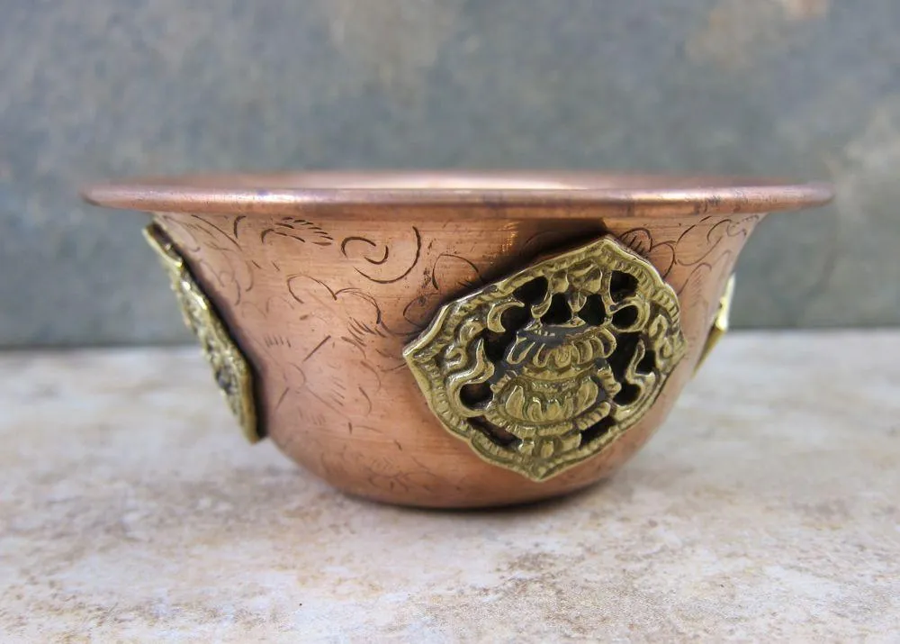 3 1/2" Copper Medallion Offering Bowls