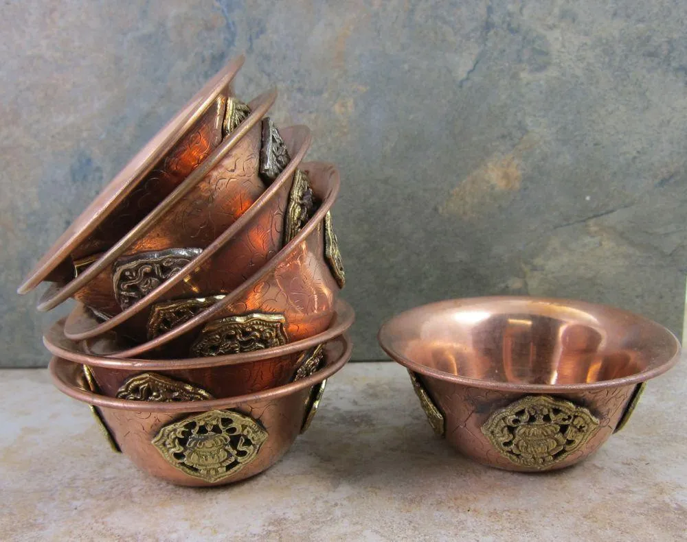 3 1/2" Copper Medallion Offering Bowls
