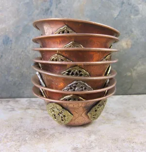 3 1/2" Copper Medallion Offering Bowls