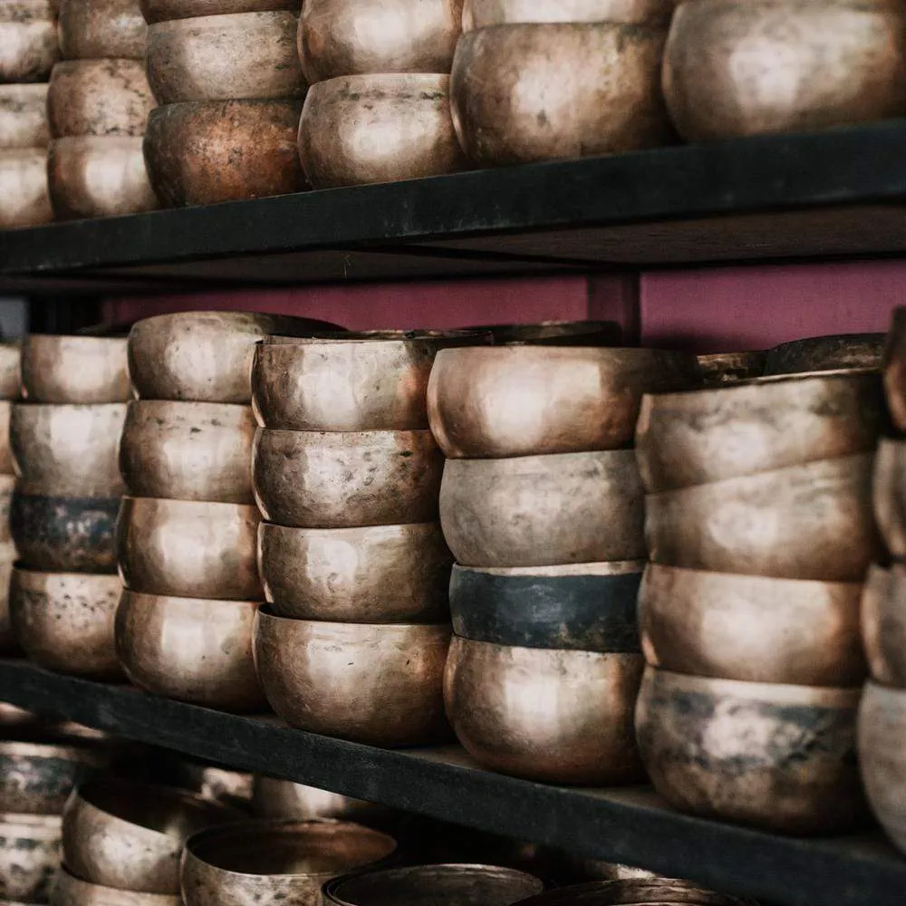 A Very Old Collection of Heirloom Thado Singing Bowls