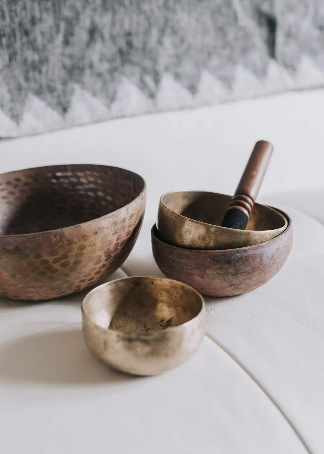 A Very Old Collection of Heirloom Thado Singing Bowls