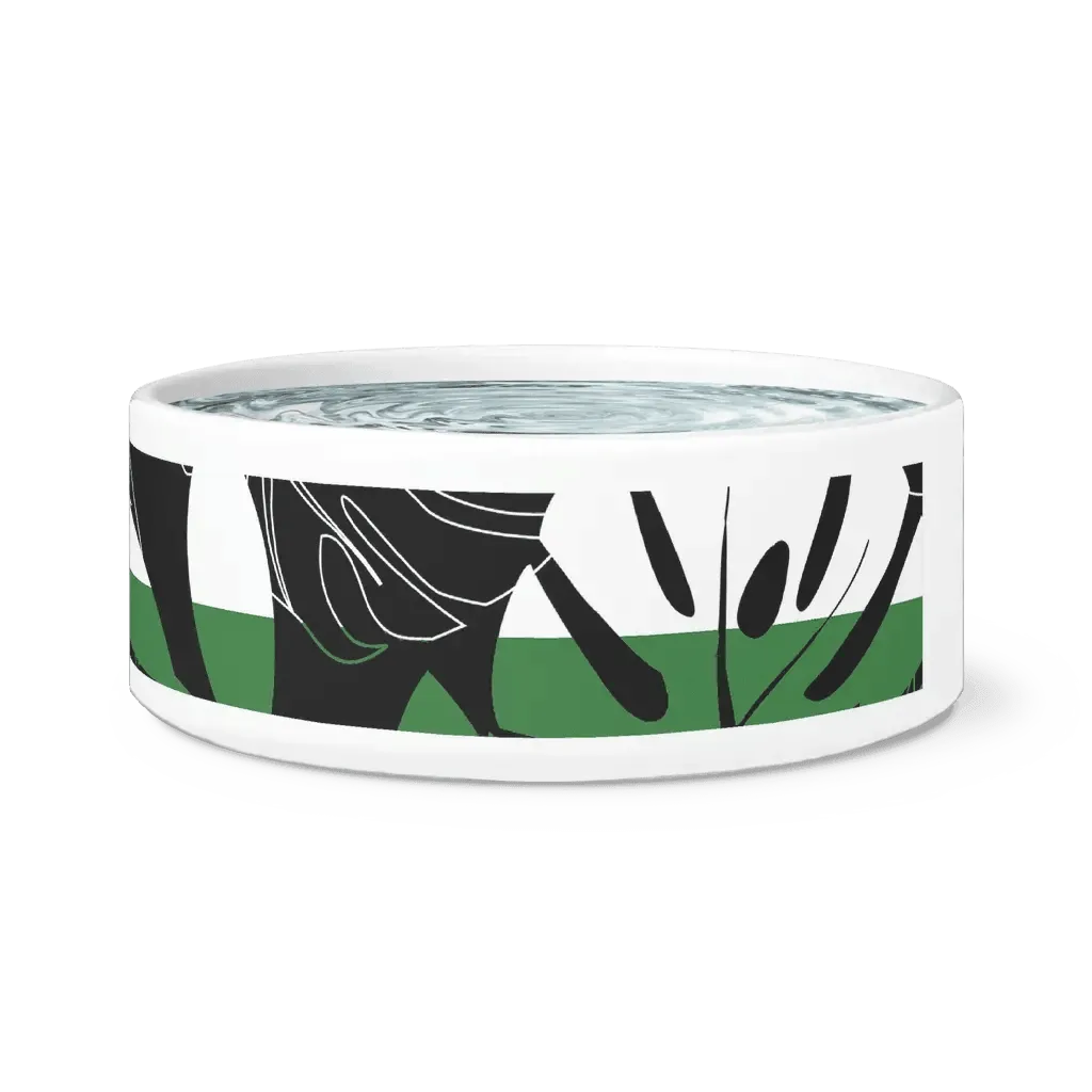 Chic Ceramic Pet Bowl with Adorable Paw Print Accent