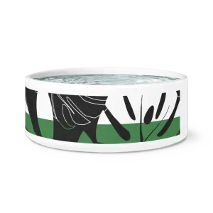 Chic Ceramic Pet Bowl with Adorable Paw Print Accent