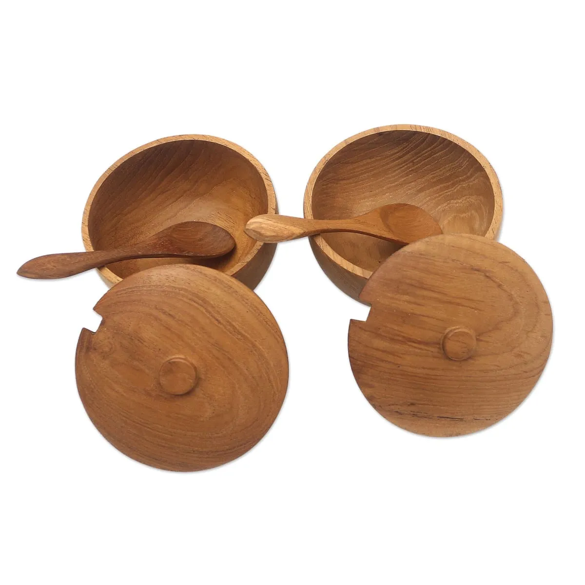Novica Delicious Duo Teak Wood Condiment Bowls (Pair)