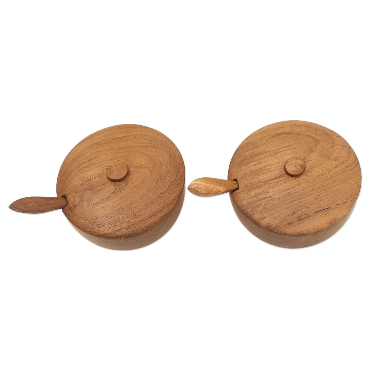 Novica Delicious Duo Teak Wood Condiment Bowls (Pair)