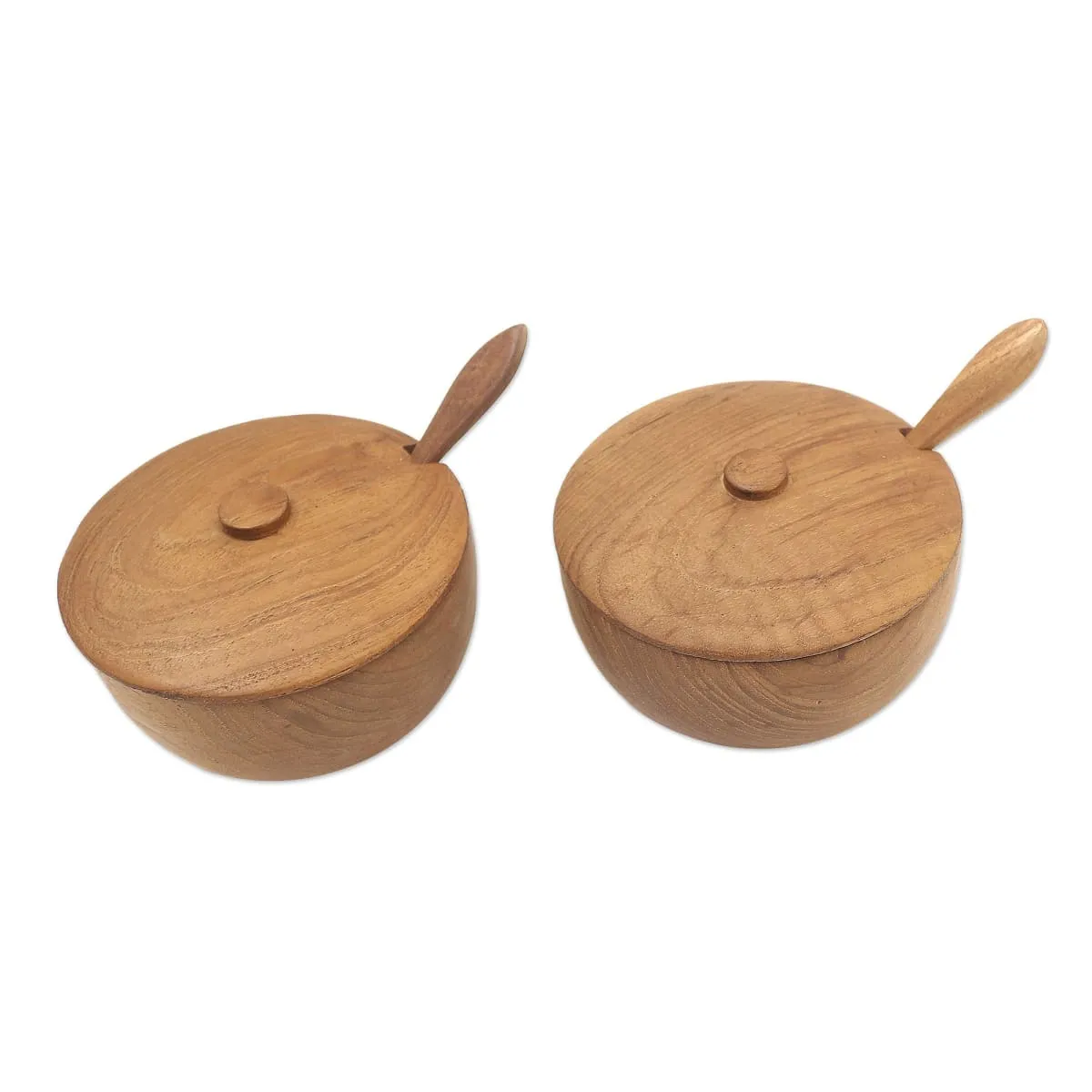 Novica Delicious Duo Teak Wood Condiment Bowls (Pair)