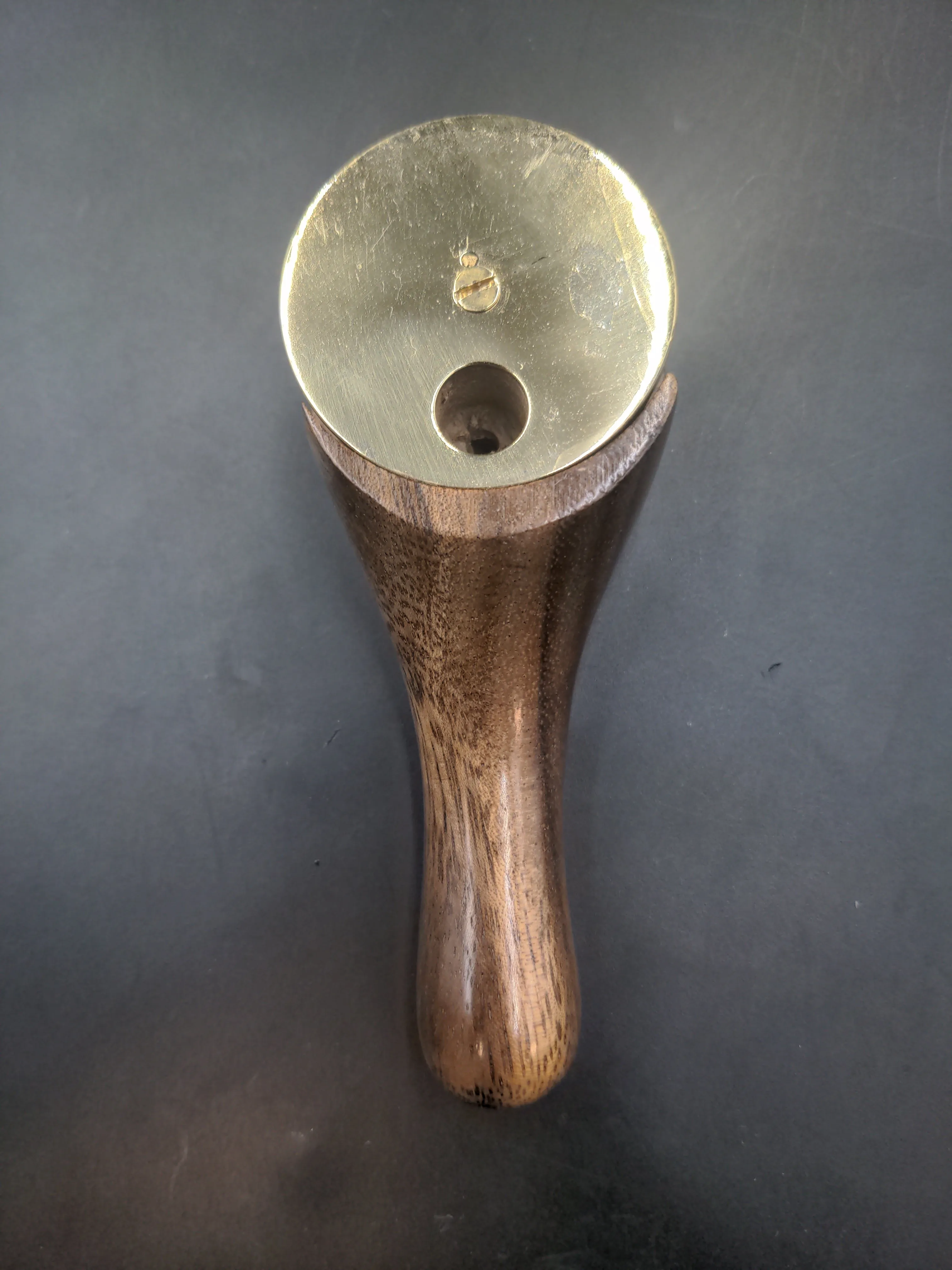 Revolving 5 Hitter Wood Pipe w/ Polished Brass Lid | 4.5