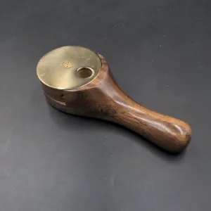 Revolving 5 Hitter Wood Pipe w/ Polished Brass Lid | 4.5