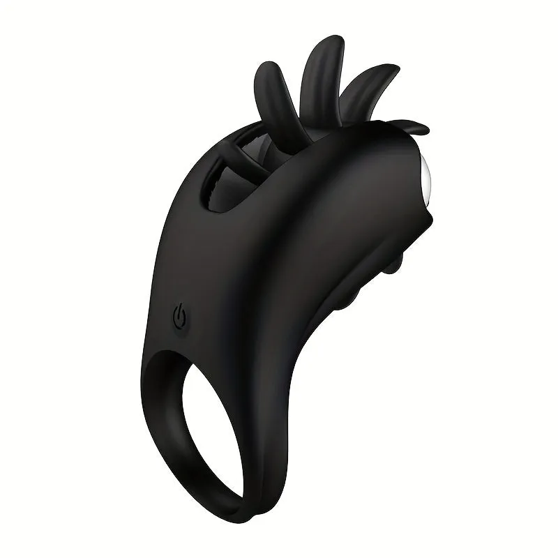 Rotating Clit Clamp Vibrating Cock Ring - Clitoral Licking Stimulation Couple Sex Toys
