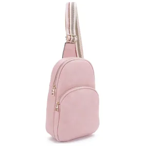 Smooth Strap Pattern Sling Crossbody Bag